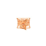 18K Gold Flower Multi Row Ring
