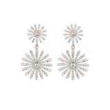 13.65ct Diamond 18K Gold Statement Sunburst Drop Earrings