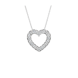 0.50ct Diamond 14K Gold Heart Pendant Chain Necklace