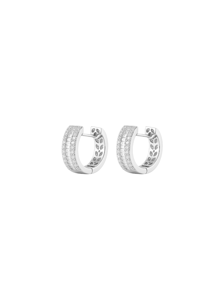 1.10ct Diamond 18K Gold Huggie Hoop Earrings