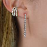 1.00ct Diamond 18K Gold Graduated Tennis Earrings
