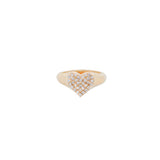 0.20ct Diamond 18K Gold Cluster Heart Signet Ring