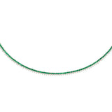 4.06ct Diamond Emerald 18K Gold Stationed Tennis Necklace