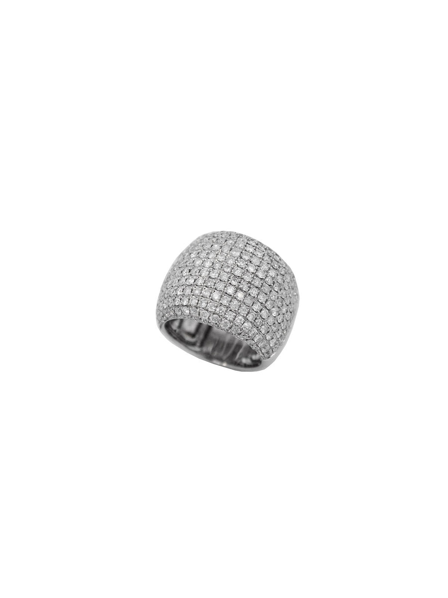 3.65cts Diamond 18K Gold Large Pave Dome Ring