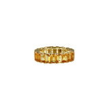 6.68ct Citrine 14K Gold Emerald Cut Eternity Ring