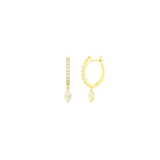 0.75ct Diamond 18K Gold Marquise Dangle Drop Earrings
