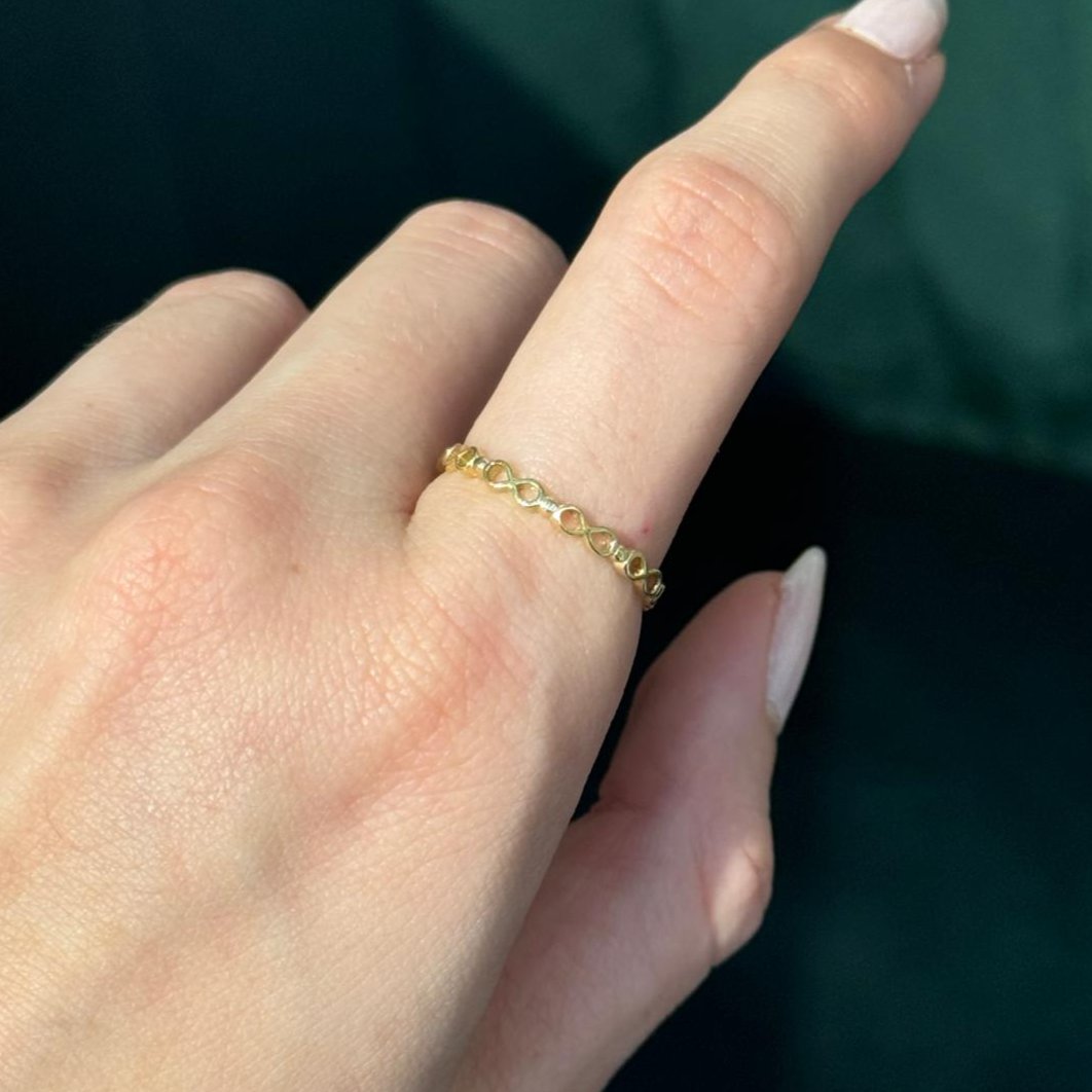 14K Gold Infinity Symbol Band Ring