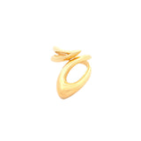 14K Gold Statement Grooved Ring