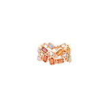2.80ct Diamond Multi Color Gemstone 18K Gold Eternity Ring