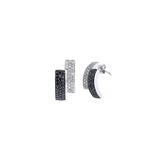 1.00ct Black & White Diamond 14K Gold Curved Earrings