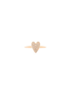0.16ct Diamond 18K Heart Pave Gold Ring