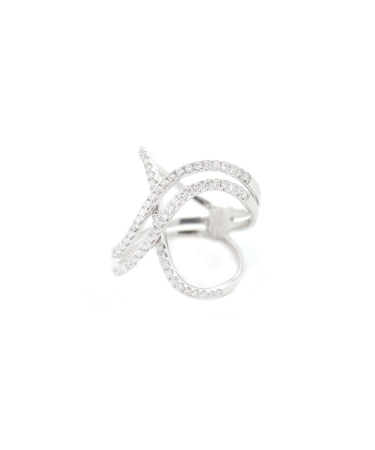 0.70ct Diamond 18K Gold Crossover Ring