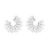Pearl 18K Gold Statement Cluster Earrings