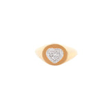 0.15ct Diamond 18K Gold Cluster Heart Signet Ring