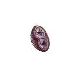 15.91ct Diamond Ruby Amethyst 18K Gold Pear Cocktail Ring