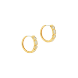 0.87ct Diamond 14K Gold Multi Shape Hoop Earrings