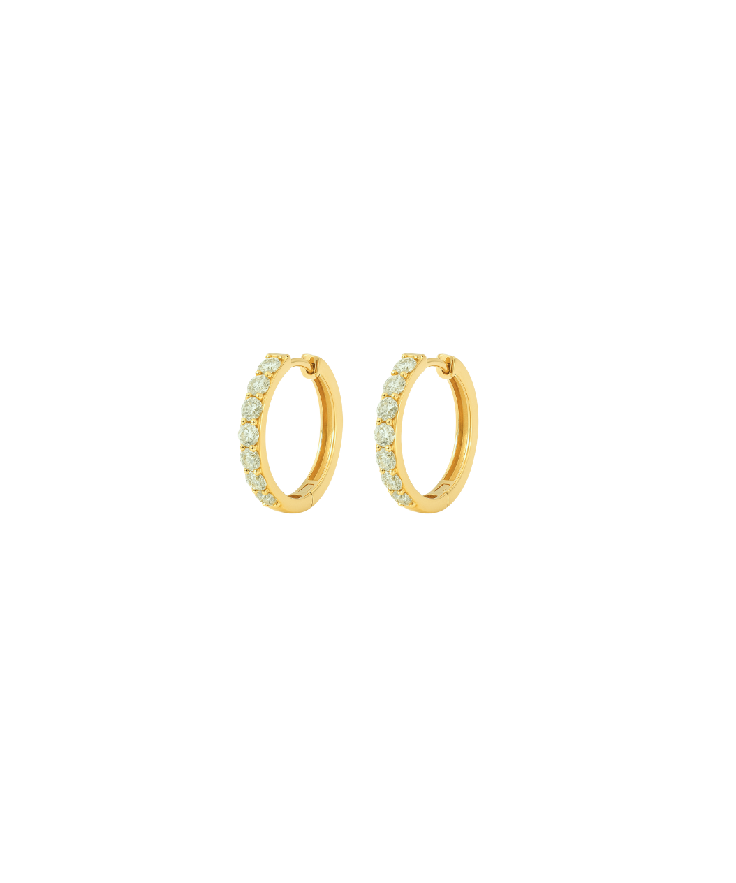 1.00ct Diamond 14K Gold Hoop Earring