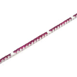 8.05ct Diamond Ruby 18K Gold Tennis Bracelet