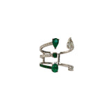 2.37ct Diamond Emerald 18K Gold Open Shank Ring