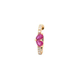 0.40ct Diamond Ruby 18K Gold Heart Ear Cuff