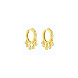 0.69ct Diamond 14K Gold Hoop Drop Earrings