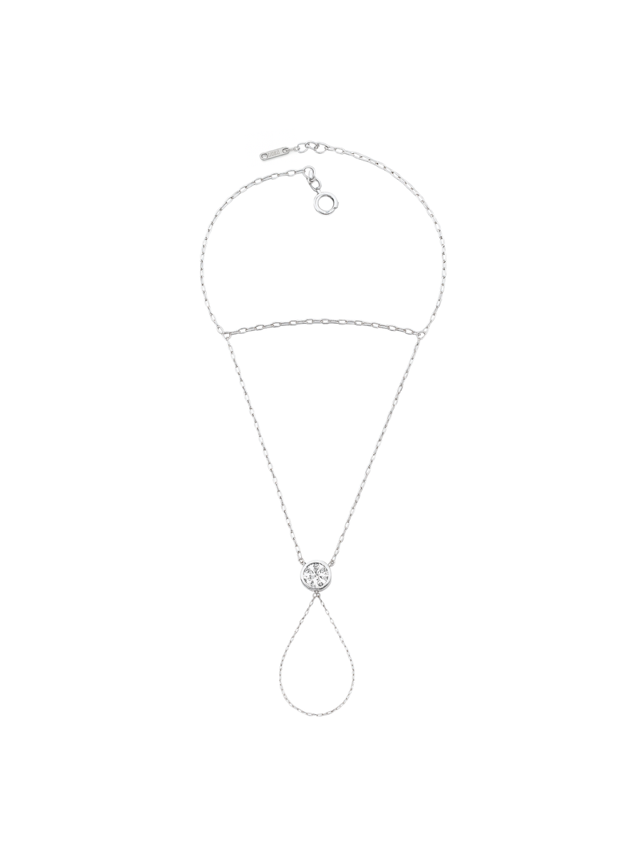 0.27ct Diamond 18K Gold Bezel Hand Bracelet