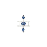 2.10ct Diamond Sapphire 18K Gold Open Shank Ring