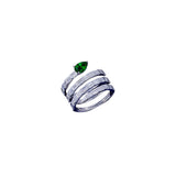 1.94ct Diamond & Emerald 14K Gold Spiral Ring