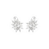 4.31ct Diamond 18K Gold Statement Cluster Earrings