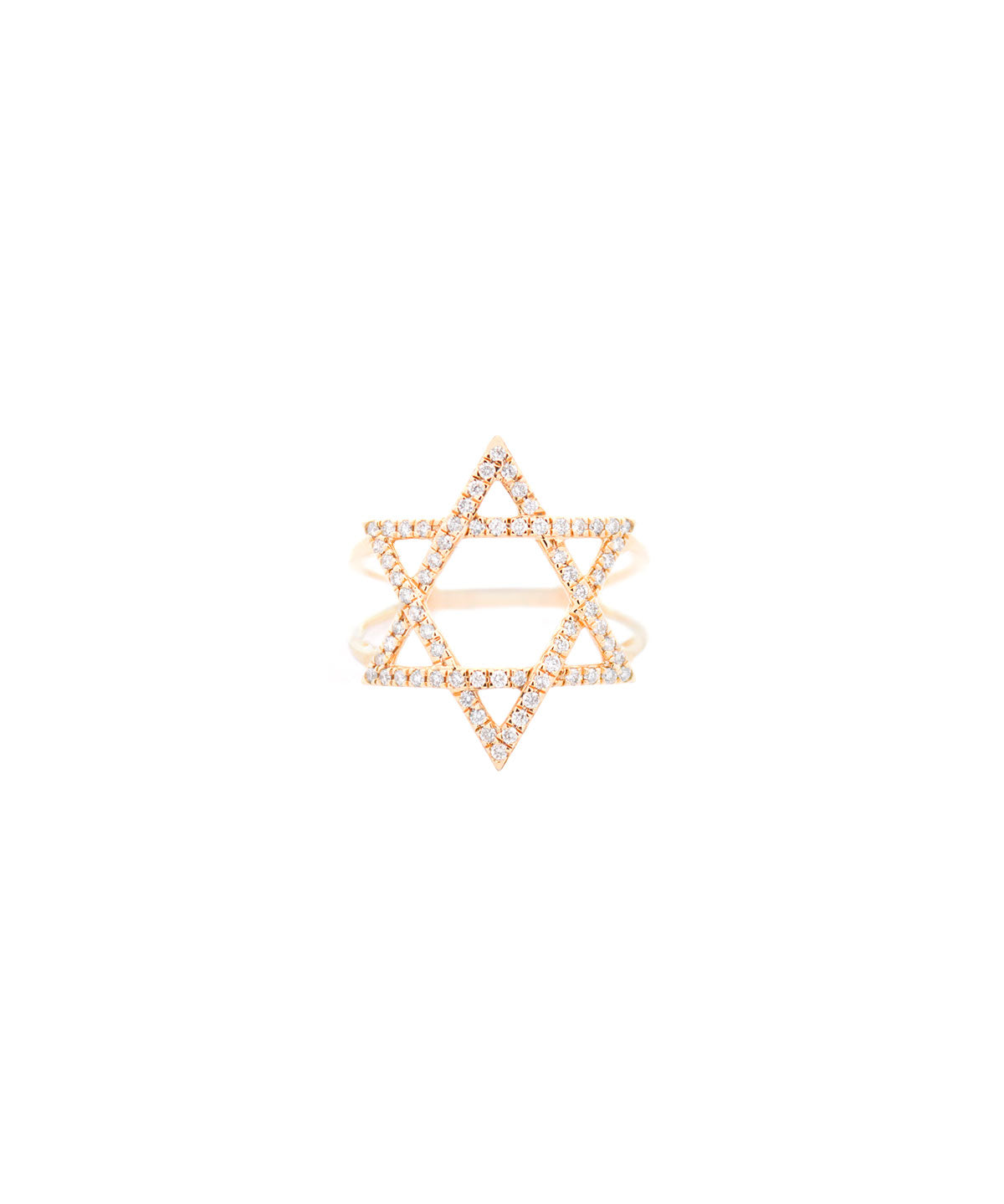 0.33ct Diamond 18K Gold Star of David Ring