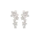4.15ct Diamond 18K Gold Flower Cascade Earrings