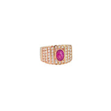 2.16ct Diamond Ruby 18K Gold Tension Set Ring