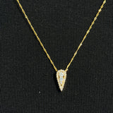 0.25ct Diamond 18K Gold Illusion Pear Pendant Necklace