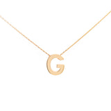 14K Gold Letter G Initial Pendant Necklace