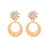 1.35ct Diamond 18K Gold Statement Flower Dangle Earrings