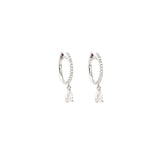 0.53ct Diamond Pear Drop 18K Gold Huggie Hoop Earrings