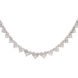 14.64ct Diamond 18K Gold Heart Tennis Necklace