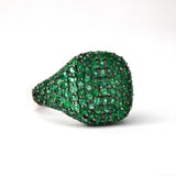 2.41ct Emerald 18K Gold Pave Signet Ring