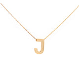 14K Gold Letter J Initial Pendant Necklace