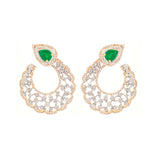 6.26ct Diamond Emerald 14K Gold Statement Earrings