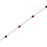 2.01ct Diamond Ruby 18K Gold Link Tennis Bracelet