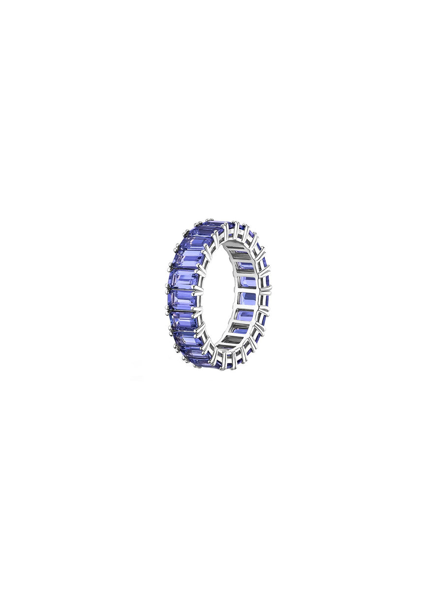 6.00ct Blue Sapphire 18K Gold Eternity Band Ring