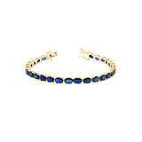 13.73ct  Sapphire 14K Gold Oval Tennis Bracelet