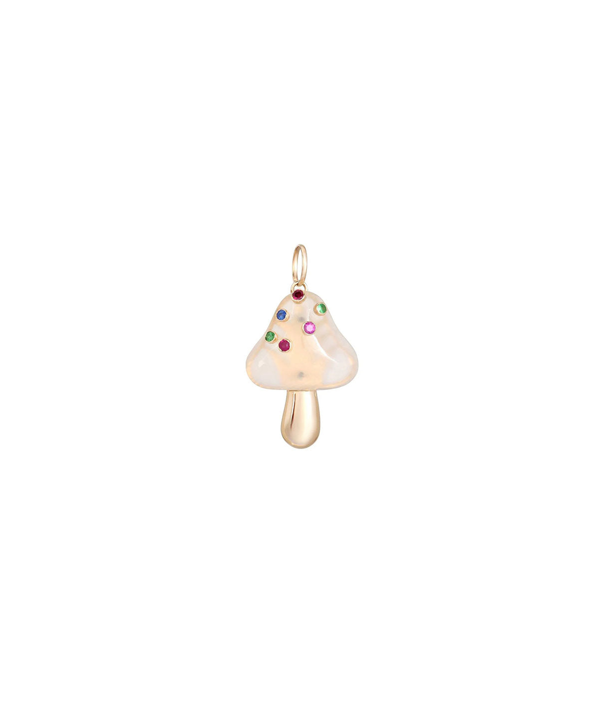 0.23ct Multi Color Sapphire 14K Gold Mushroom Pendant