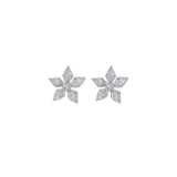 0.88ct Diamond 18K Gold Flower Earrings