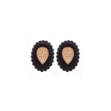 14.77ct Diamond Onyx  14K Gold Earrings
