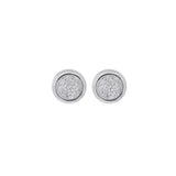 0.61ct Diamond 18K Gold Pave Bezel Stud Earrings