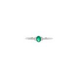 1.80ct Diamond Emerald 18K Gold Two Finger Ring