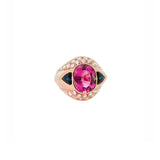 4.70ct Diamond Sapphire 18K Gold Signet Ring
