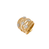 0.54ct Diamond 18K Gold  Multi Row Ring